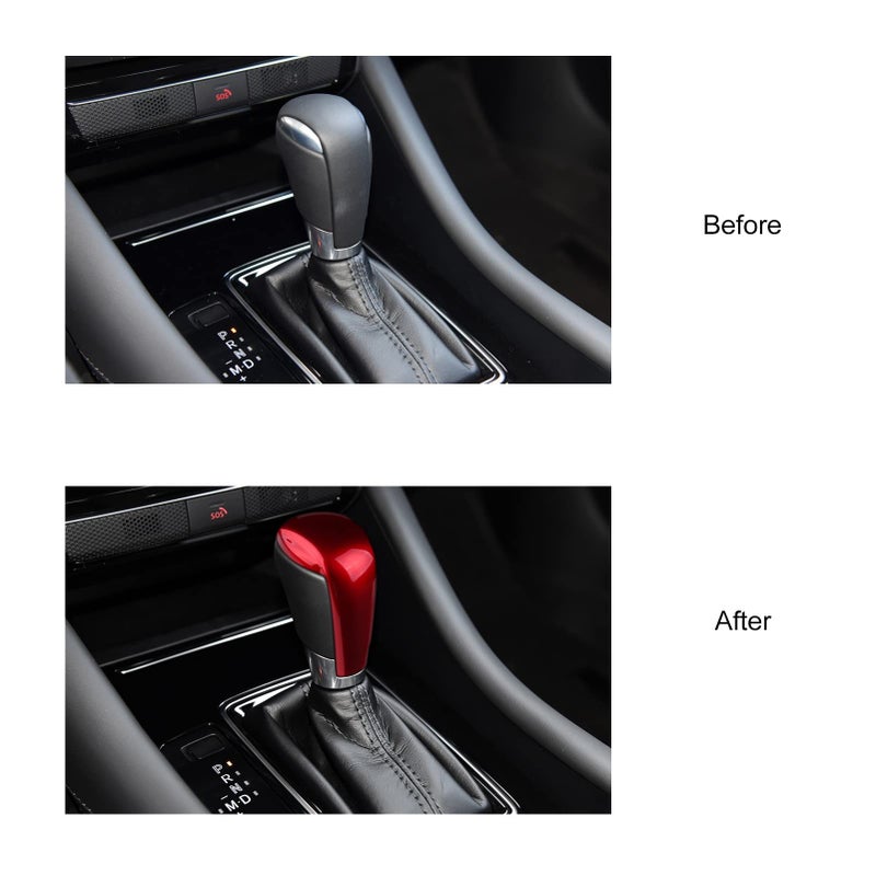 ANFOKAS Compatible with Mazda CX-5 CX-9 CX-3 6 3 Accessories Car Gear Shift Knob Cover Trim Cap Gear Panel Gears Sporty Interior Decoration Sticker -Red - Image 5